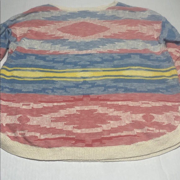 Chapss women v neck sweater Grey Blue tipped acents cotton blend size L - Picture 3 of 9